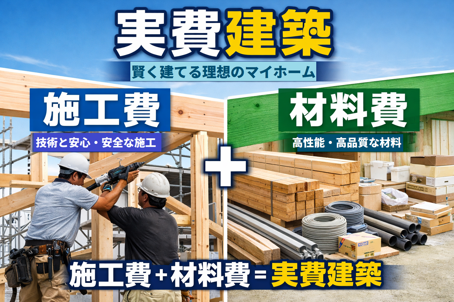 実費建築とは？材料費・施工費だけで建てる家/賢く建てるマイホーム！