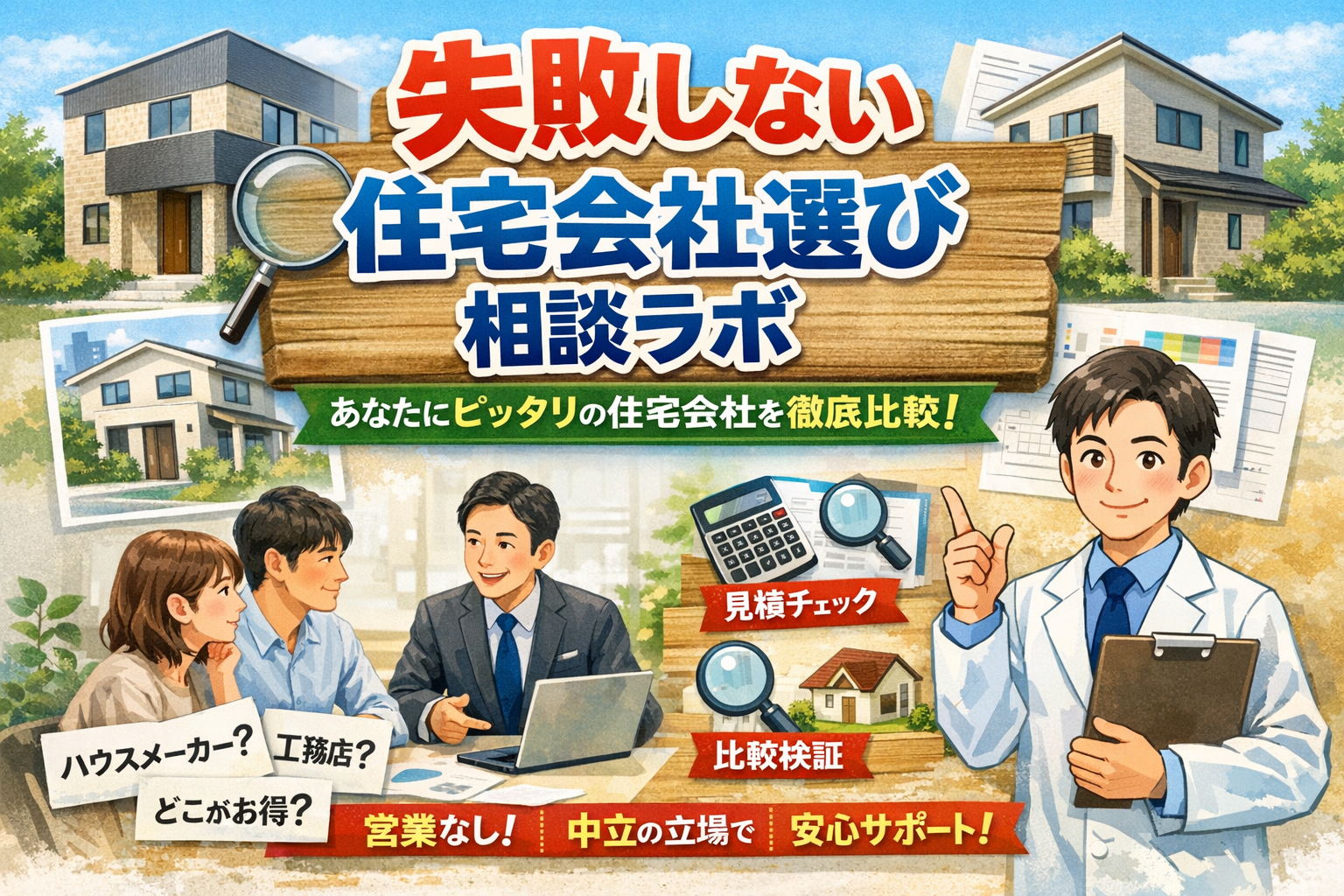 安い見積作成サービス：1000万円安い：20％安い：50万円安い住宅関係の見積